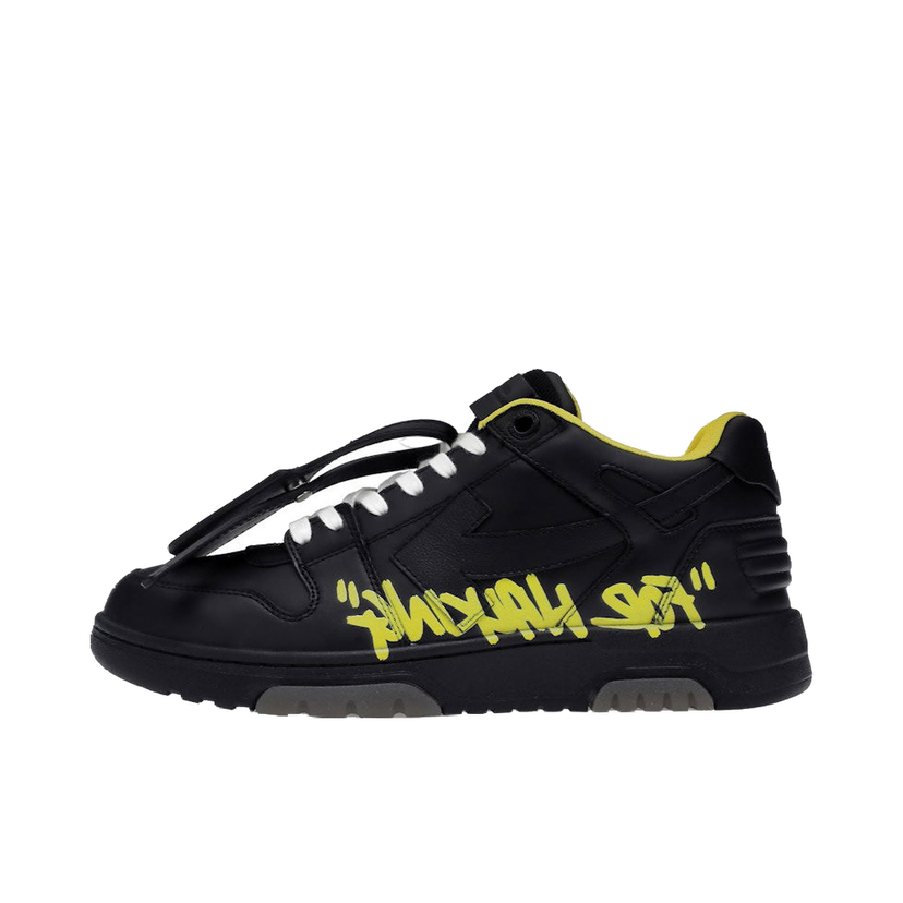 Tenisice i cipele Off-White Out Of Office "OOO" Low Tops For Walking Black Yellow Crna | OMIA189S22LEA0031018