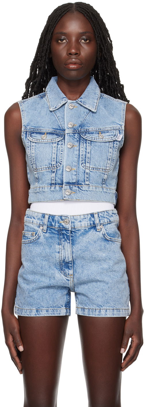 Prsluk Moschino Moschino Jeans Faded Denim Vest Plava | 0505 3236