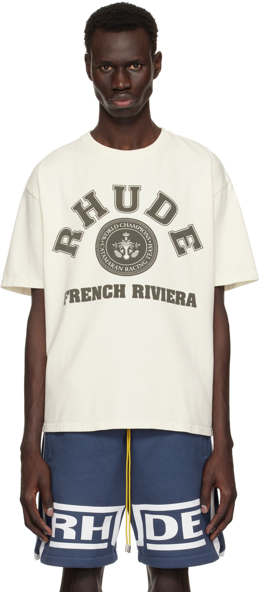 Majica kratkih rukava Rhude Rhude French Riviera Graphic T-Shirt Bijela | RHPS25TT08012