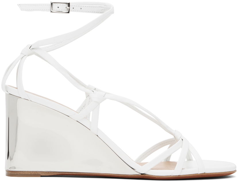 Haljina CHLOÉ Chloé Rebecca Wedge Heeled Sandals Bijela | CHC24U989HY