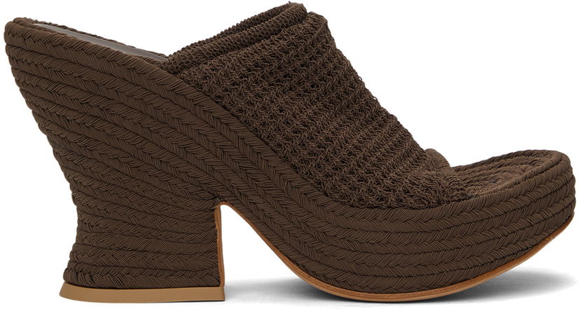 Tenisice i cipele Bottega Veneta Bottega Veneta Knit Wedge Sandals Smeđa | 658980 V0U80