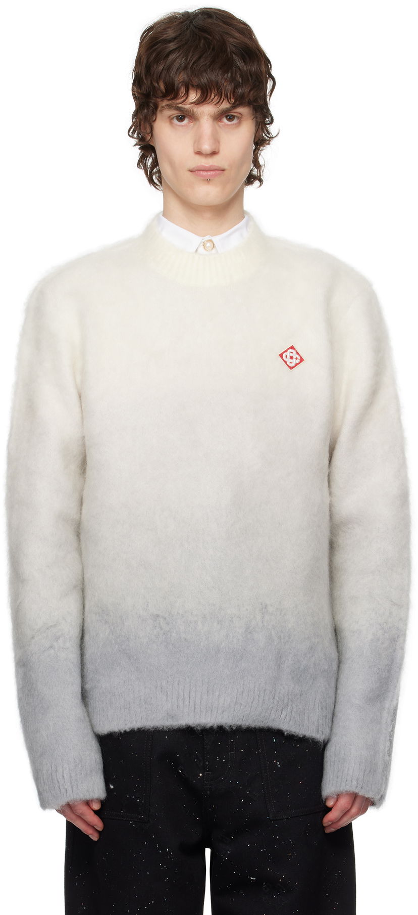 Džemper Casablanca Casablanca Gradient Mohair Sweater Bijela | MPS25-KW-840-01