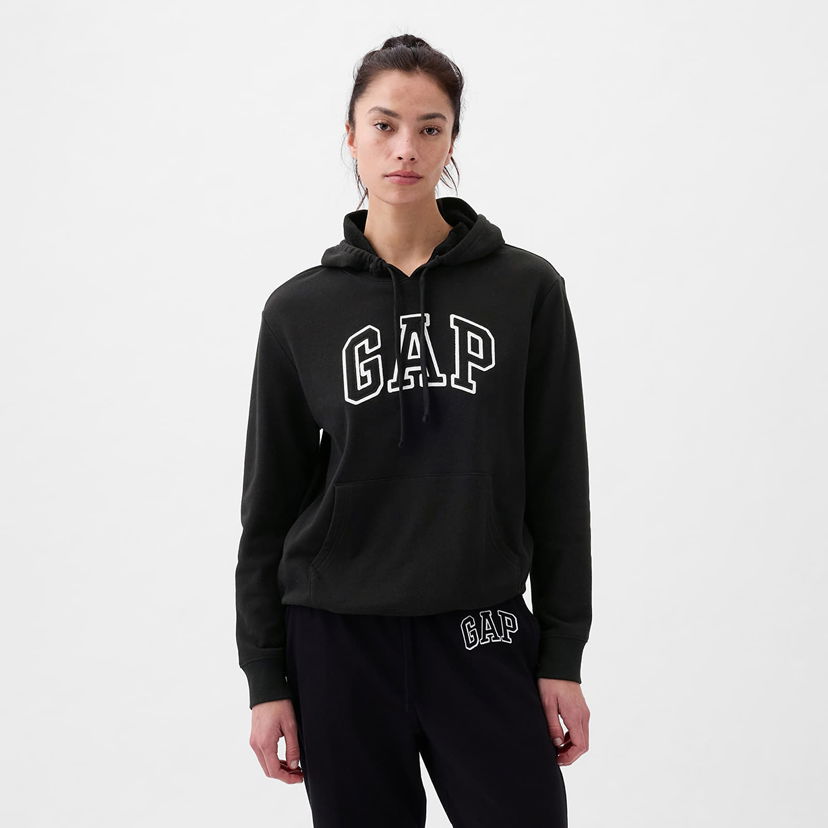 Dukserice GAP Pullover Logo Hoodie True Black V2 Crna | 870537-02