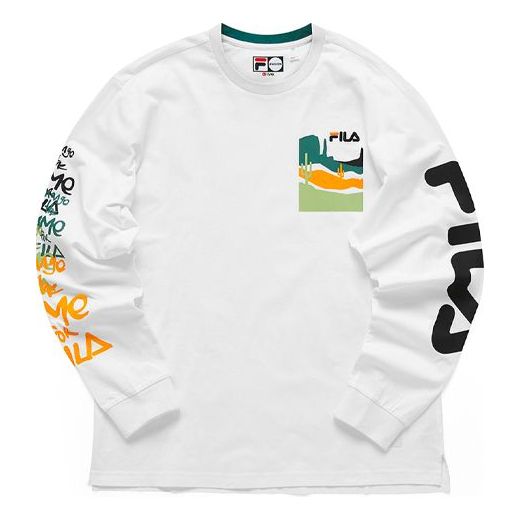 Majica kratkih rukava FILA Fusion Loose Graphic Long Sleeve T-Shirt Bijela | T11M123201F-WT