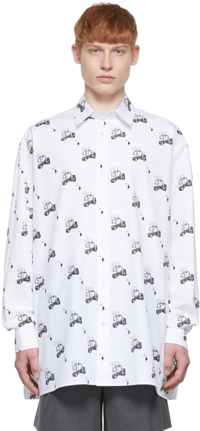 Košulja We11done Print Cotton Shirt Bijela | WD-BL1-22-213-U-WH