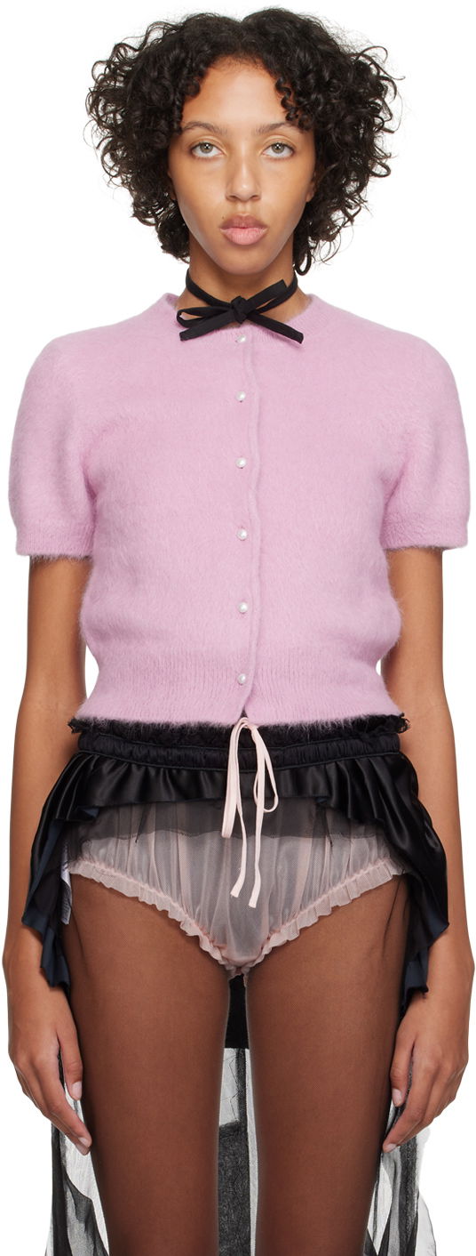 Džemper Maison Margiela Cropped Cardigan with Pearl Buttons Ružičasta | S29HP0008 S18269