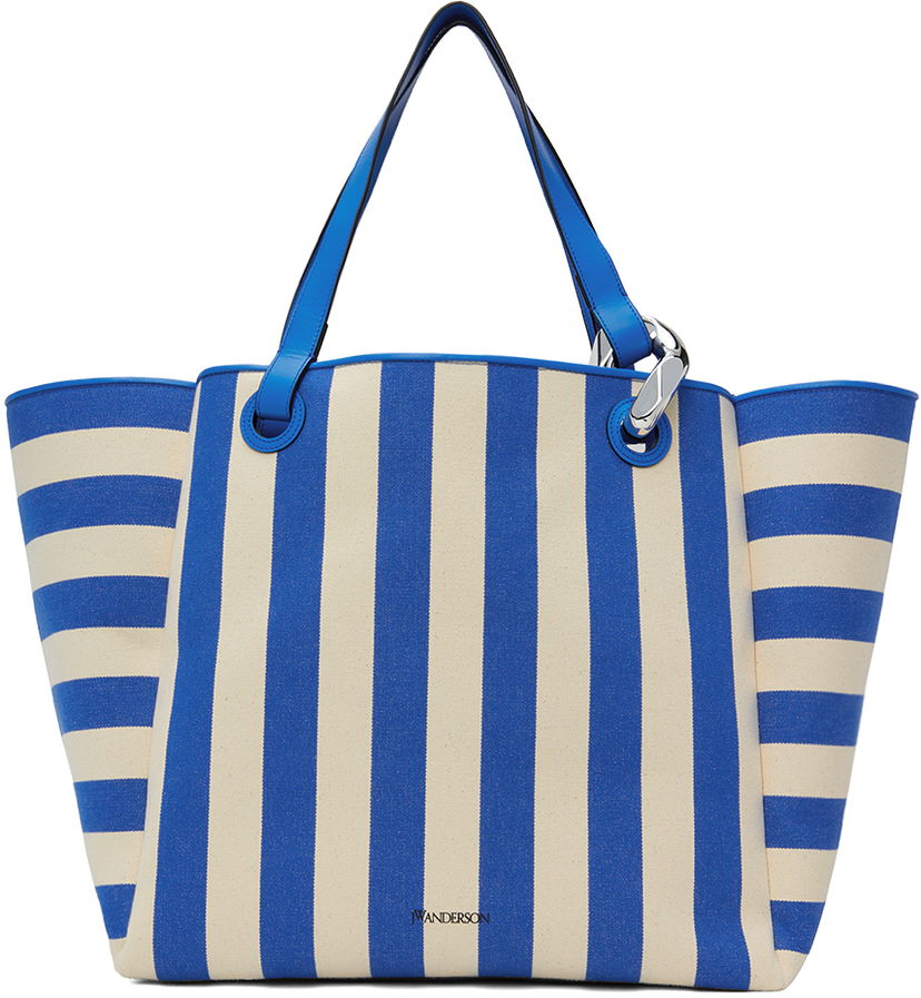 Tote bag JW Anderson Striped Canvas Tote Bag Plava | HB0575-FA0338