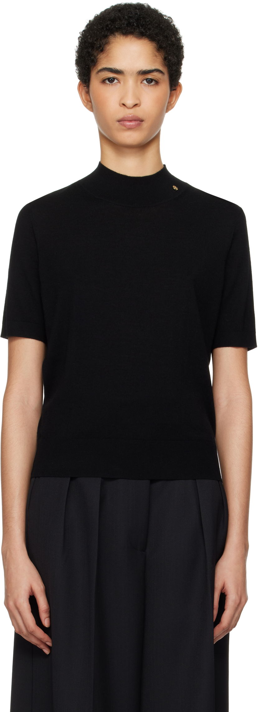 Dres Anine Bing Anine Bing Women's Monique Mock Neck Sweater Crna | A-09-9267-000