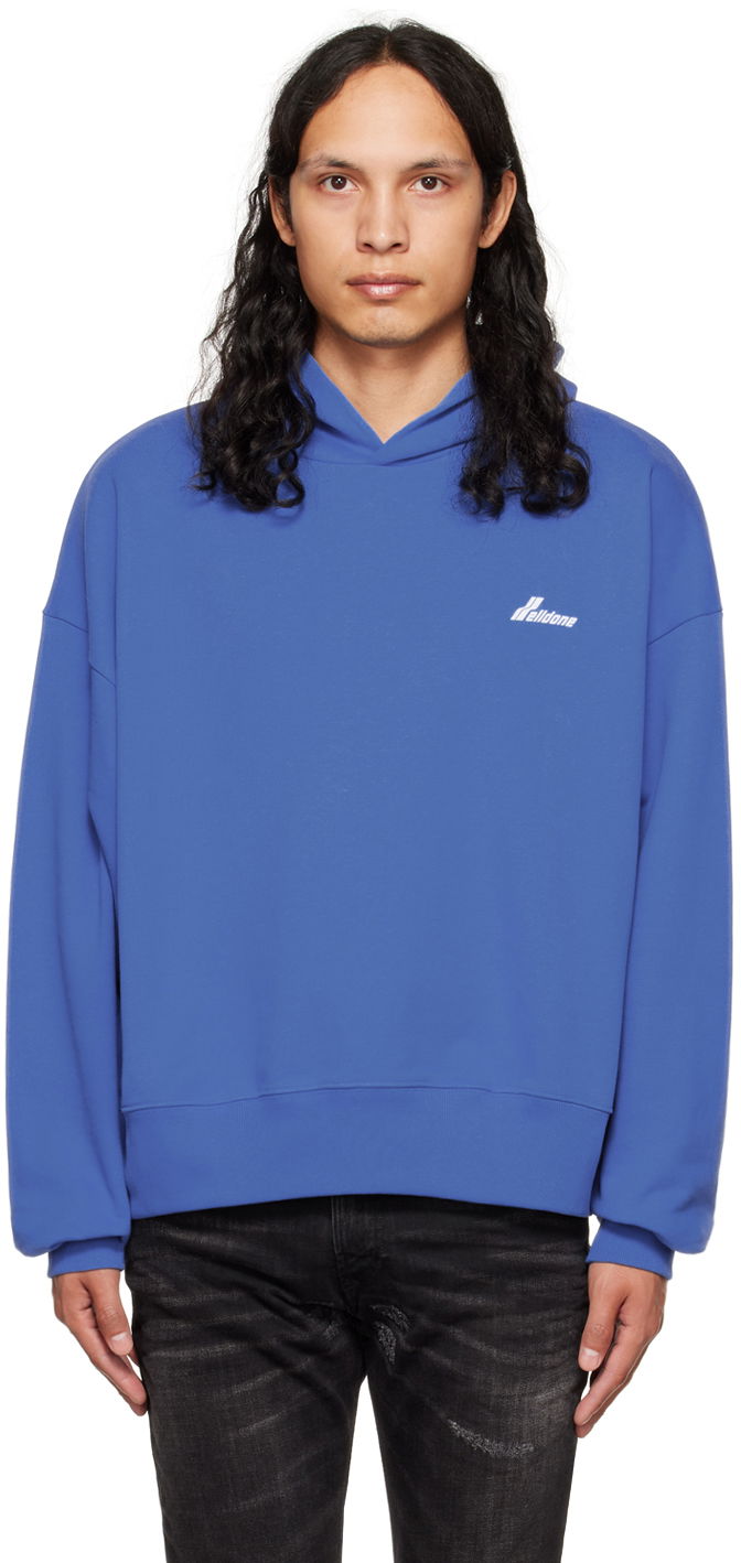 Dukserice We11done We11done Lettering Symbol Hoodie Plava | WD-TH3-22-840-U-BL