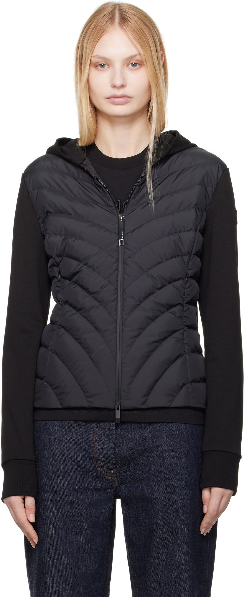 Dukserice Moncler Moncler Zip Up Hooded Down Cardigan Crna | K10938G00020809KZ