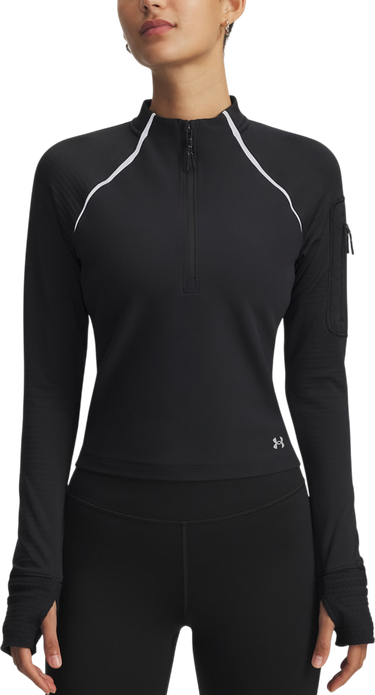 Majica kratkih rukava Under Armour Velociti Pro CW Long-Sleeve Half Zip Top with Thumbholes and Arm Pocket Crna | 6004015-001, 0