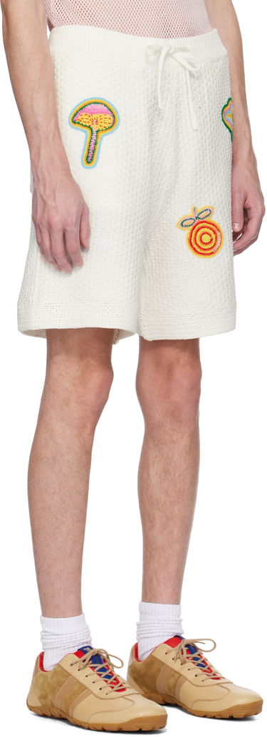 Kratke hlače Casablanca Casablanca Motif Crochet Shorts Bijela | MS25-KW-916-01, 1