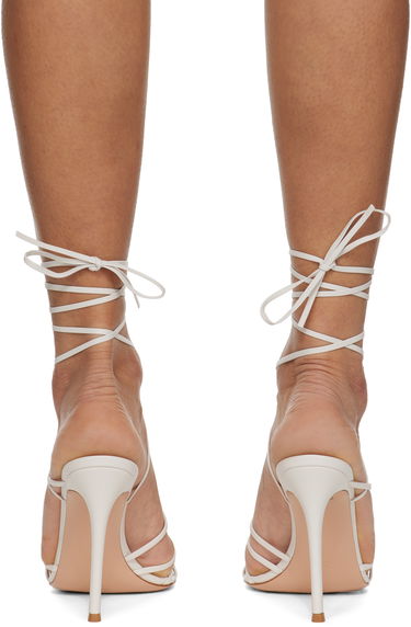 Njega cipela Gianvito Rossi Gianvito Rossi Nappa Lace-Up Heeled Sandals Bijela | G32511-15RIC-NAP, 1