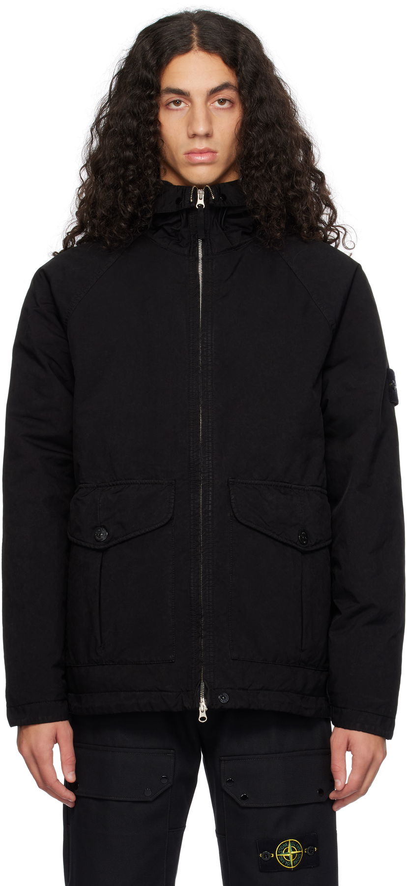 Kaputi Stone Island Down Jacket Crna | 811541649