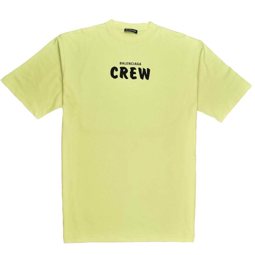 Majica kratkih rukava Balenciaga Crew Logo T-Shirt Žuta | 612966 TIV24 7072