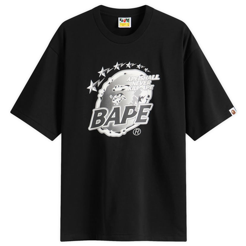 Majica kratkih rukava BAPE Metal Ape Head Tee Crna | 001TEL801340M-BLK