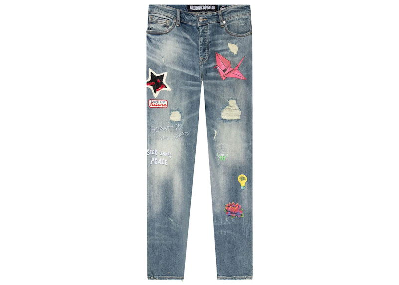 Jeans BILLIONAIRE BOYS CLUB Billionaire Boys Club Future Patchwork Jeans Plava | 8118107BLU