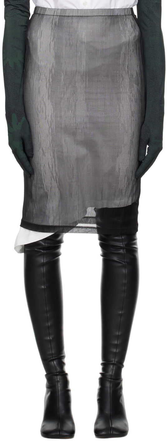 Suknja Maison Margiela MM6 Ribbed Midi Skirt Crna | S52MC0006 STJ403