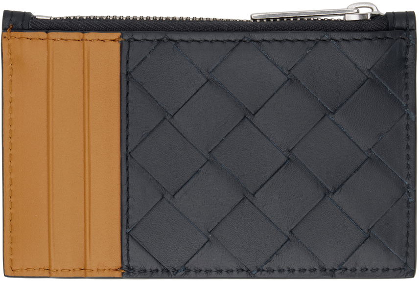 Novčanik Bottega Veneta Intrecciato Zipped Card Holder Tamnoplava | 755985 VCPQ5, 1