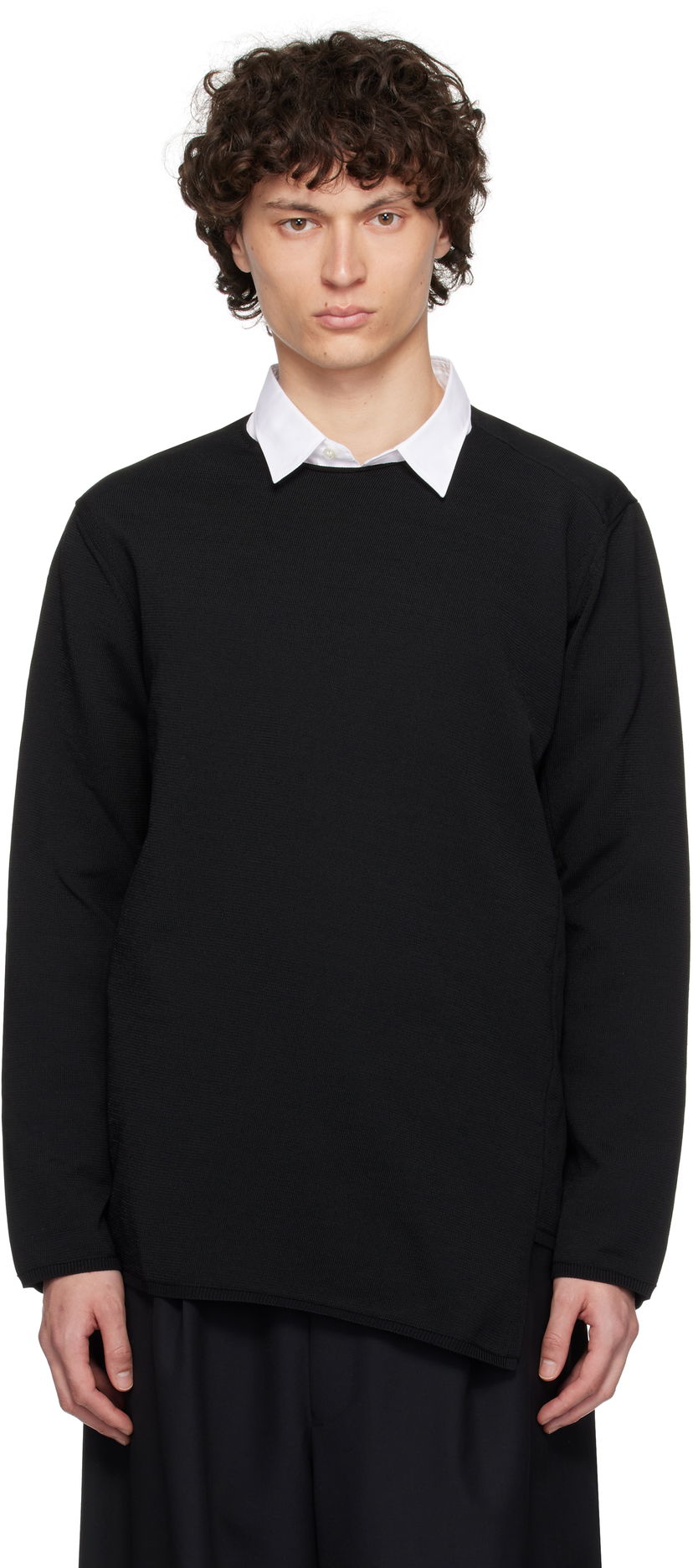 Džemper Comme des Garçons Comme des Garçons Homme Plus Asymmetrical Sweatshirt Crna | PO-N007-S25