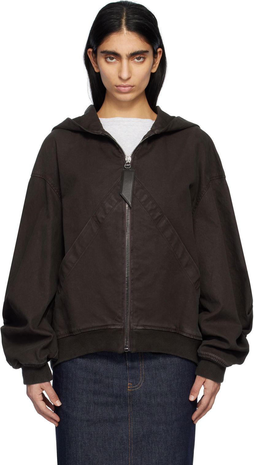 Dukserice The Attico Attico Hooded Bomber Jacket Smeđa | 250WCB00066 DDC093AA
