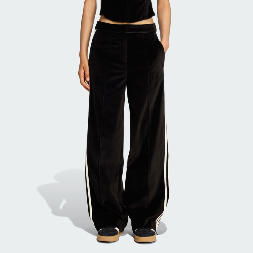 Hlače adidas Originals adidas Originals Velvet Wide Leg Pants Crna | KF2304