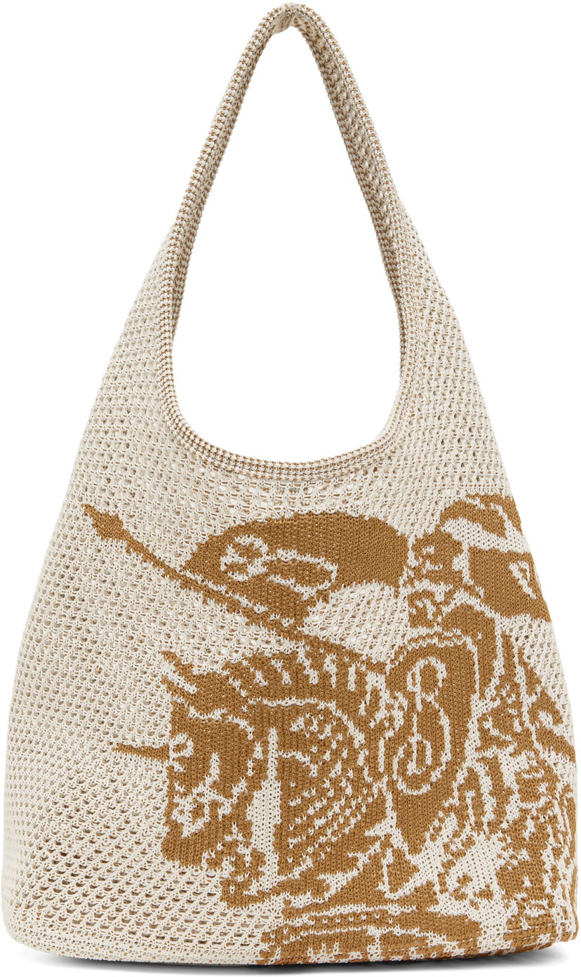 Torba za rame Burberry Burberry EKD Large Crochet Tote Bež | 8109369