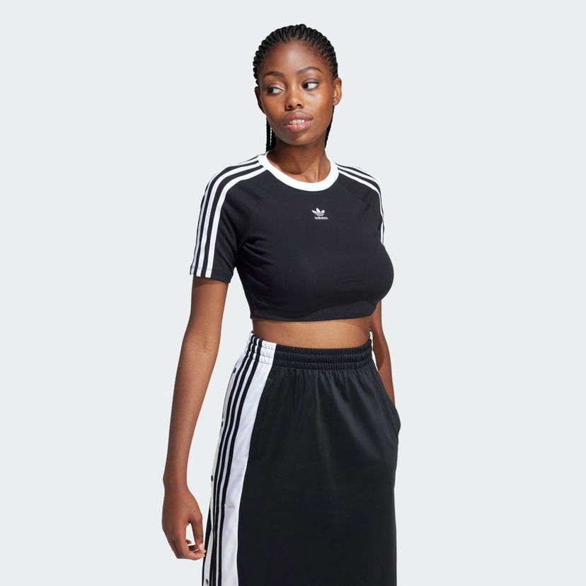 Crop top adidas Originals 3-Stripes Baby Tee Crna | IU2532