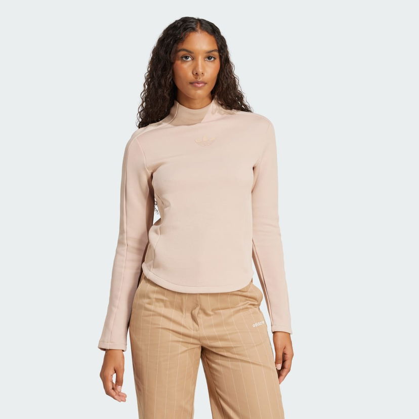 Majica kratkih rukava adidas Performance Structured Interlock Long Sleeve Top Bež | JJ0938