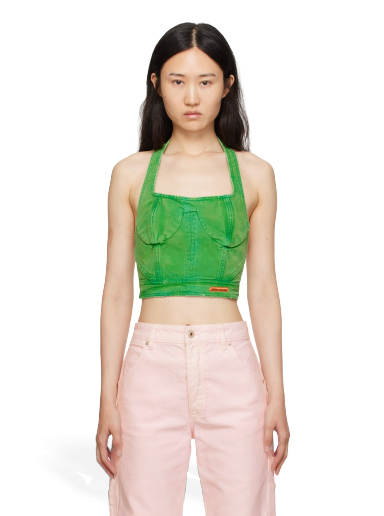 Majica bez rukava HERON PRESTON Distressed Tank Top Zelena | HWAD045F23FAB0025500