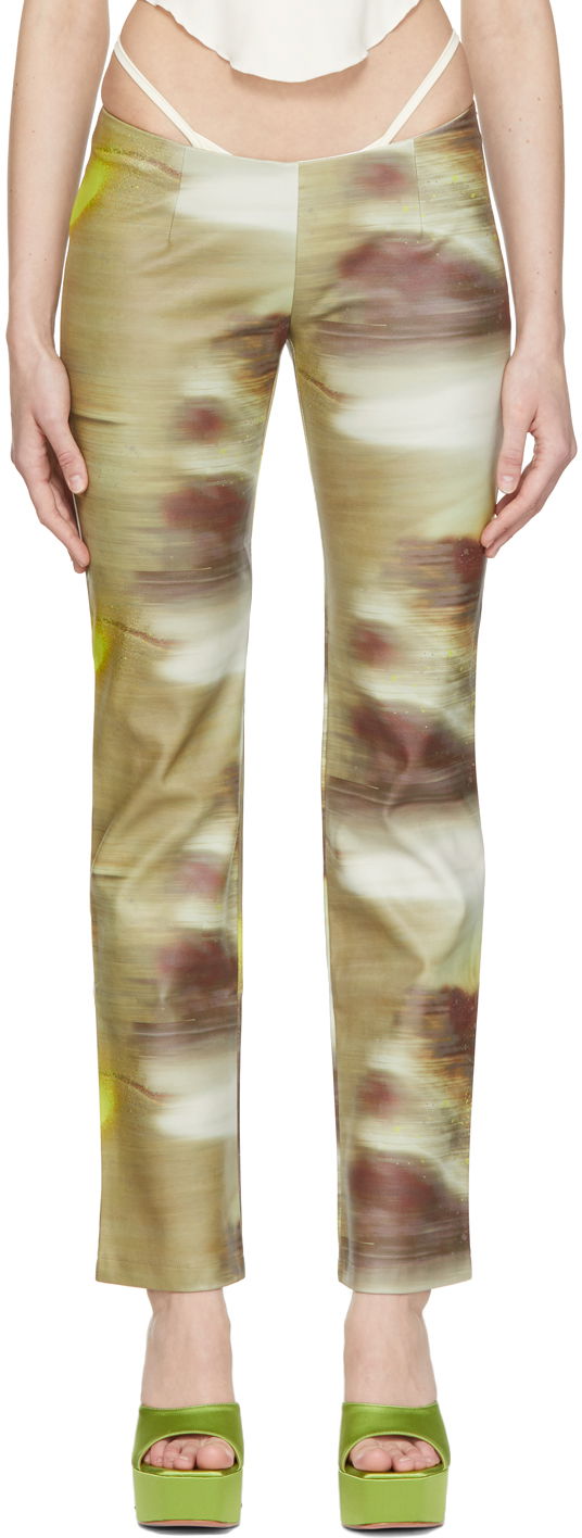 Hlače Miaou Miaou Rex Print Trousers Smeđa | 1021-CL