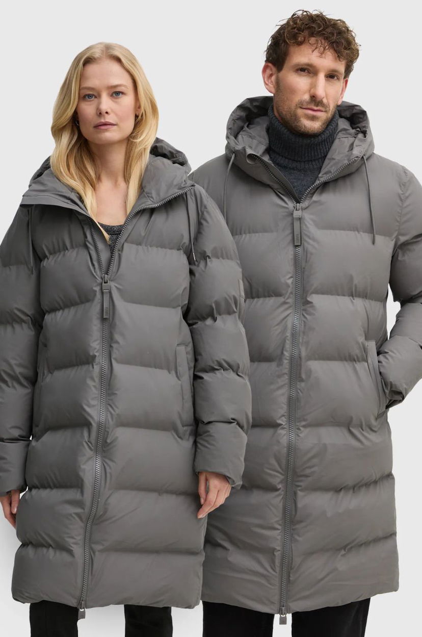 Pernata jakna Rains Long Puffer Down Jacket Siva | 15130.13