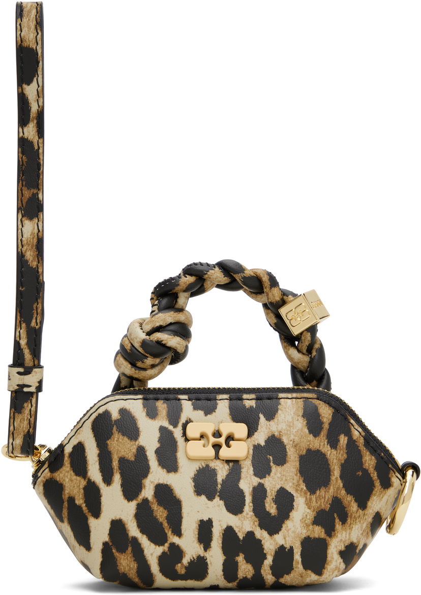 Ručna torbica GANNI GANNI Nano Bou Leopard Print Bag Bež | A6549