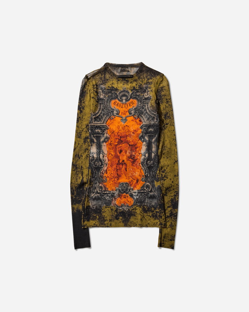 Majica kratkih rukava Jean Paul Gaultier Medaillon Longsleeve Top Zelena | 2503WTO305M006 P004115