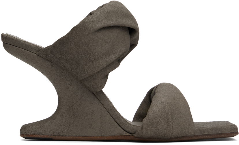 Njega cipela Rick Owens Rick Owens Porterville Cantilever 8 Twisted Heeled Sandals Siva | RP01E7803 LBA
