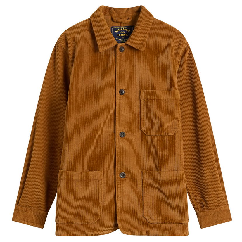 Jakna Portuguese Flannel Portuguese Flannel Labura Corduroy Chore Jacket Smeđa | AW25047-ATS