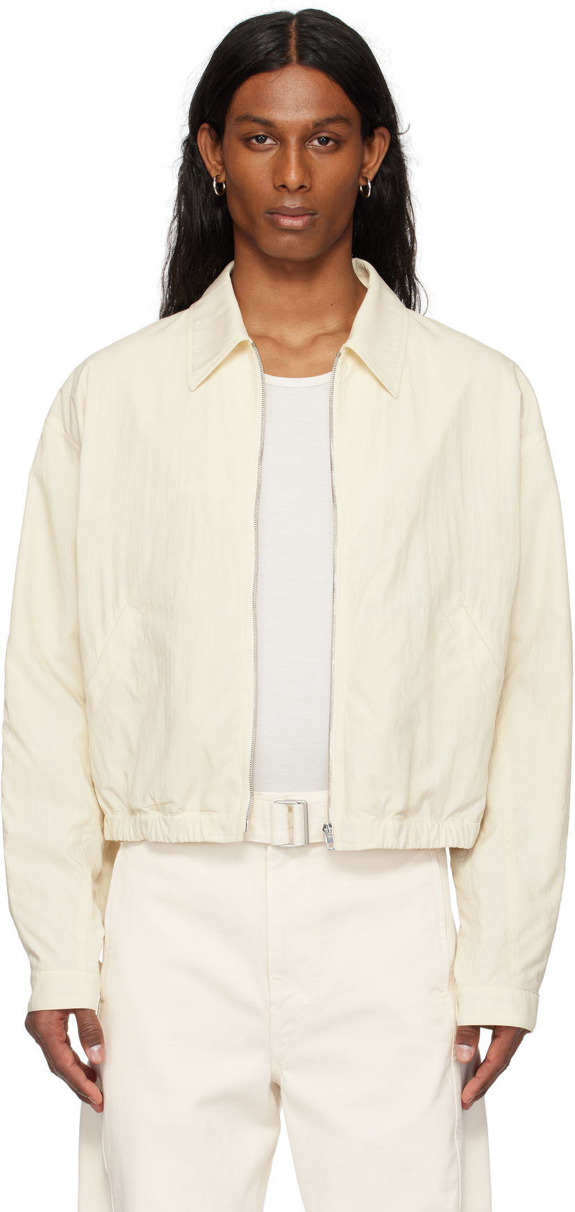 Jakna LEMAIRE Lemaire Zipped Cropped Jacket Bijela | OW1124 LF1370