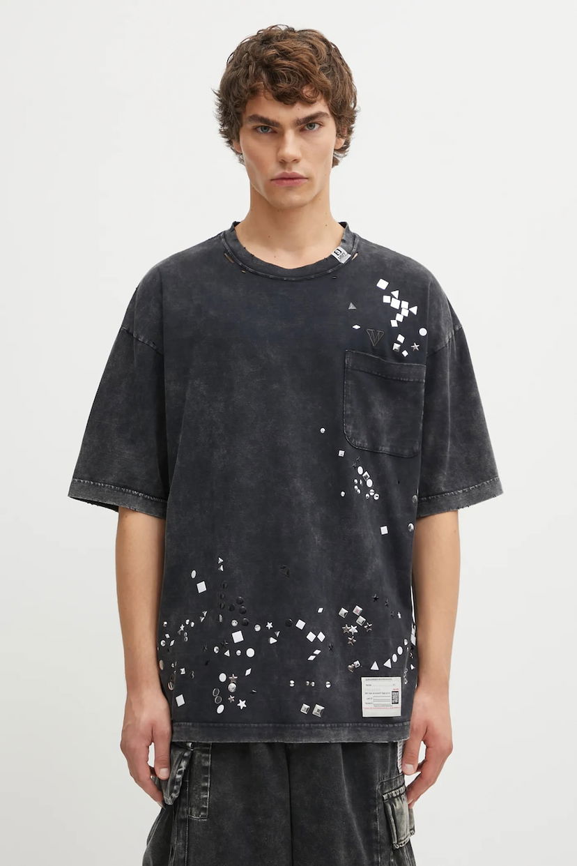 Majica kratkih rukava Maison MIHARA YASUHIRO Maison MIHARA YASUHIRO Embellished Bleached T-Shirt Crna | A15TS631