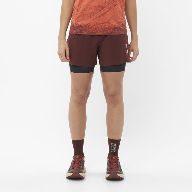 Kratke hlače Salomon Salomon S/LAB Ultra 2-in-1 Running Shorts Smeđa | LC2449600