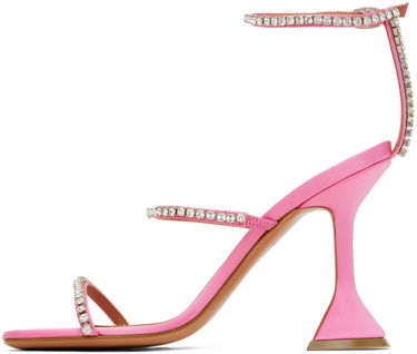 Njega cipela Amina Muaddi Amina Muaddi Gilda Crystal-Embellished Heeled Sandals Ružičasta | GILDA SANDAL CL SATIN, 2