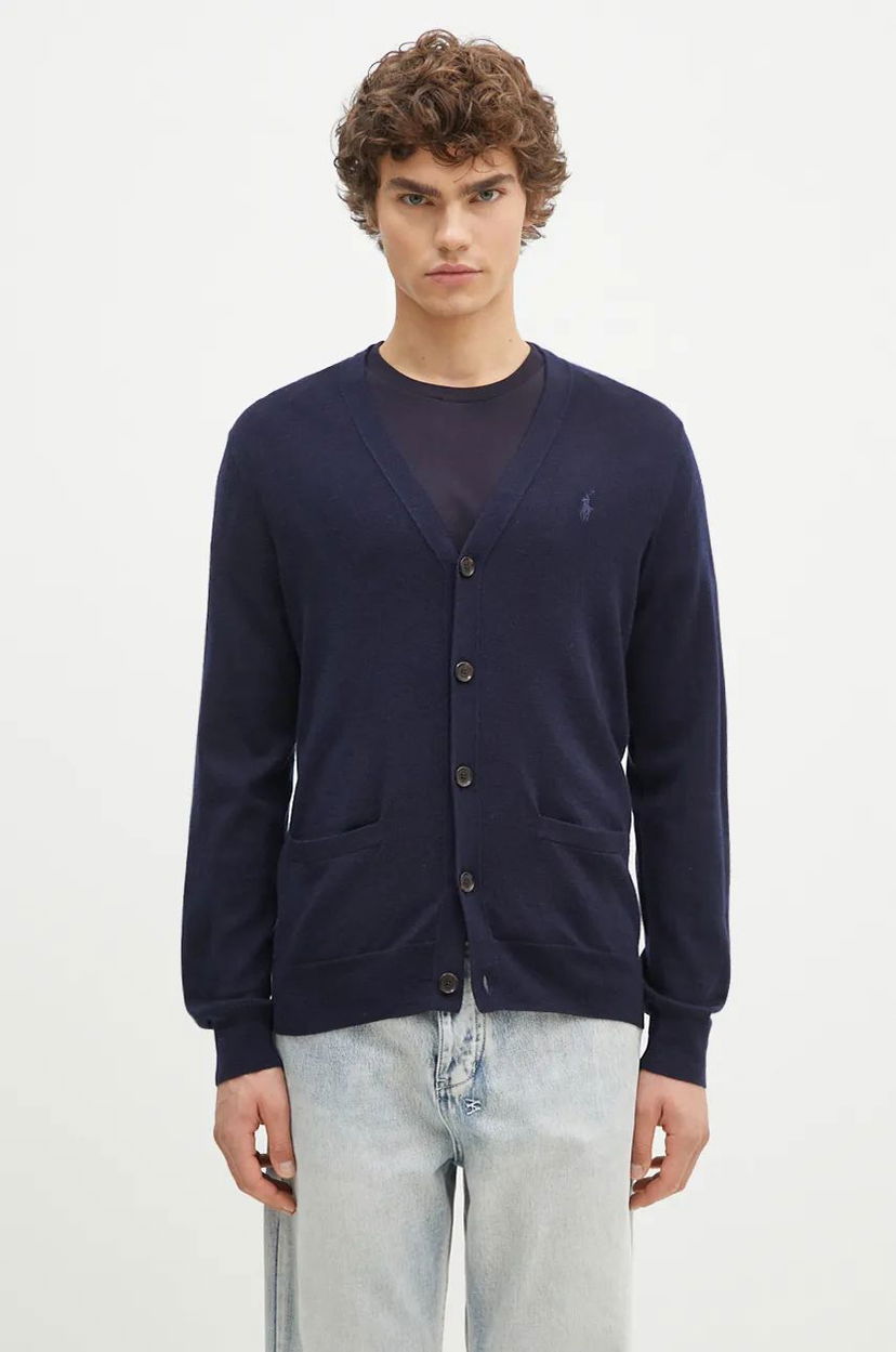 Džemper Polo by Ralph Lauren RWS  Cardigan Wool Tamnoplava | 710946144