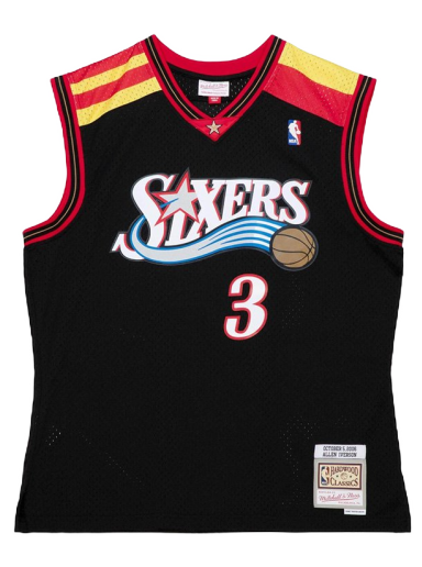 Dres Mitchell & Ness NBA Philadelphia 76ers Allen Iverson Alternate Spain Jersey Crna | SMJY4203-P7606AIVBLCK