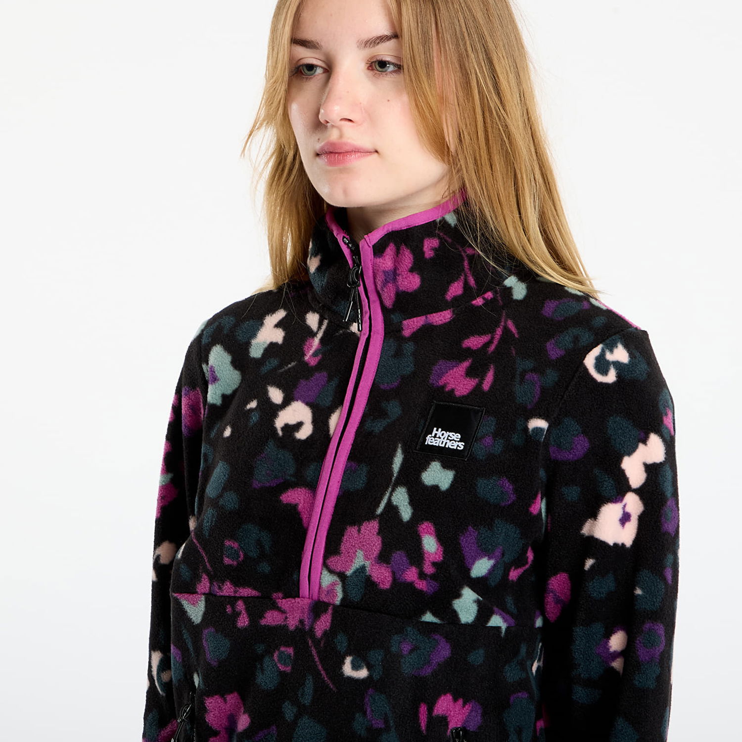 Dukserice Horsefeathers Viva Quarter-Zip Fleece Sweatshirt Colored Cheetah Višebojno | TW049A, 1