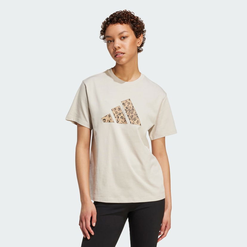 Majica kratkih rukava adidas Performance Animal Print Graphic T-Shirt Bež | JM4423