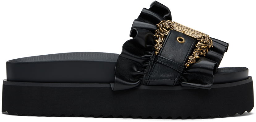 Dodaci Versace Versace Jeans Couture Baroque Buckle Platform Sandals Crna | E78VA3SM5_E71570