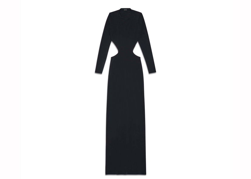 Haljina Balenciaga Cut-Out Maxi Dress Black Crna | 774763TPV091000