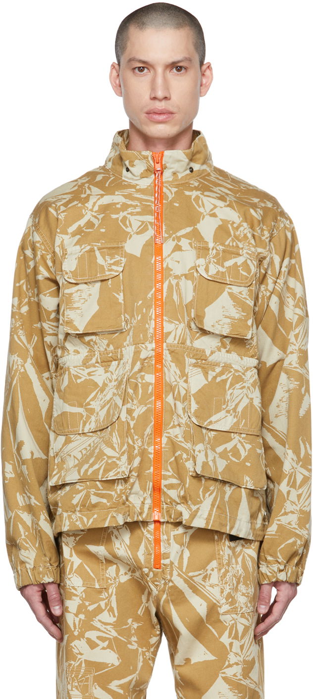 Jakna Aries Aries Crinkle Camo Cargo Jacket Bež | FTAR71303