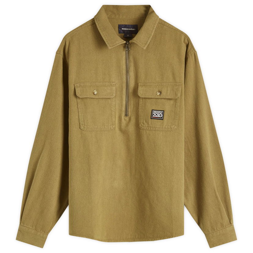 Košulja thisisneverthat Quarter Zip Shirt Zelena | TN243WSHTL04-OLV
