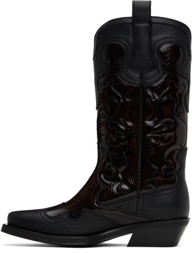 Odjeća GANNI GANNI Mid Shaft Embroidered Western Boots Crna | S2857, 2