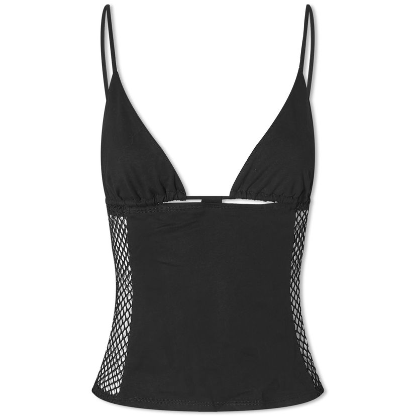 Majica bez rukava Miaou Miaou Ellie Mesh Panel Vest Top, Size Large Crna | 7113JRBBLK